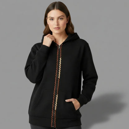 HEART LEOPARD ZIPPER HOODIE