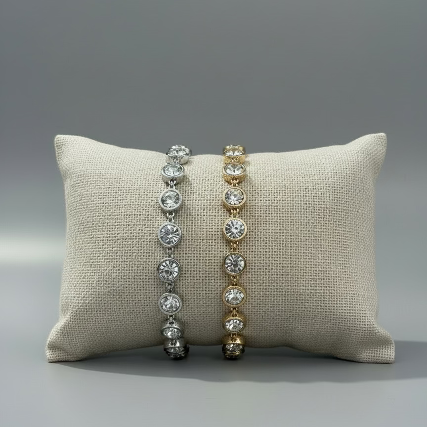 CZ CHAIN BEAD BRACELET