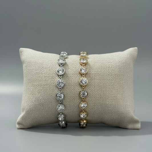 CZ CHAIN BEAD BRACELET