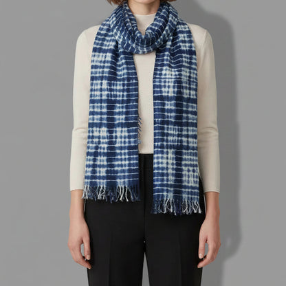 GREEN & BLUE TIE - DYE CASHMERE SCARF