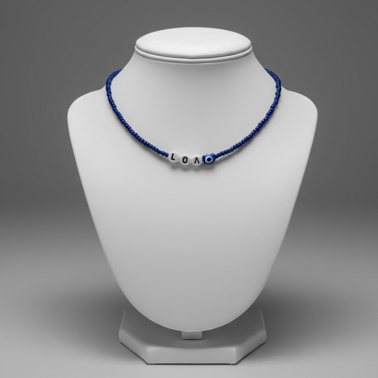 LOVE EVIL EYE BEADED NECKLACE