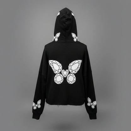 DIAMOND BUTTEFLY ZIP HOODIE