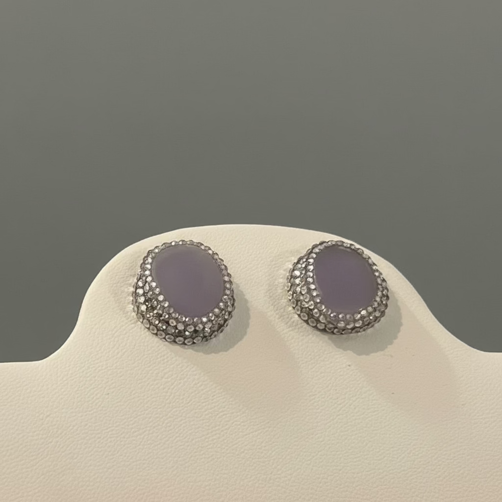 CRYSTAL PAVE PINK OPAL EARRINGS