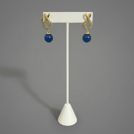 BLUE EARRING WITH BOW