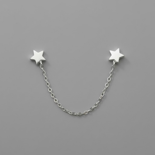 SILVER STAR TWO PIERCING CHAIN