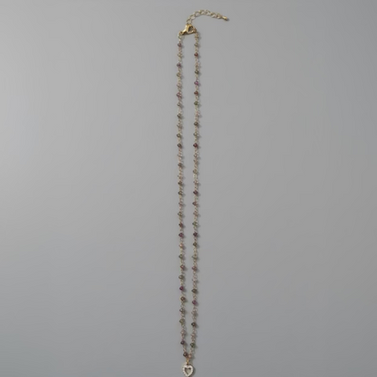 HEART/HAMSA CHARM NECKLACE