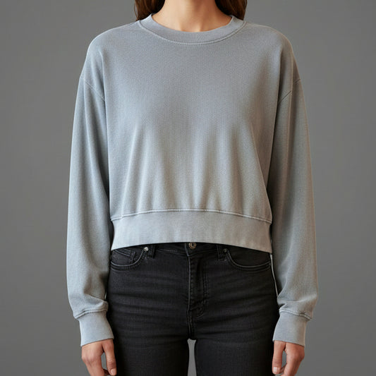 EXON CROP CREWNECK PULLOVER