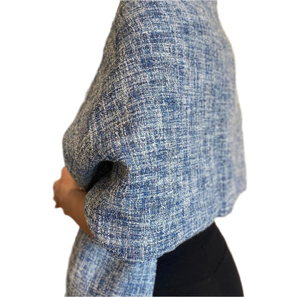 BLUE TWEED WRAP