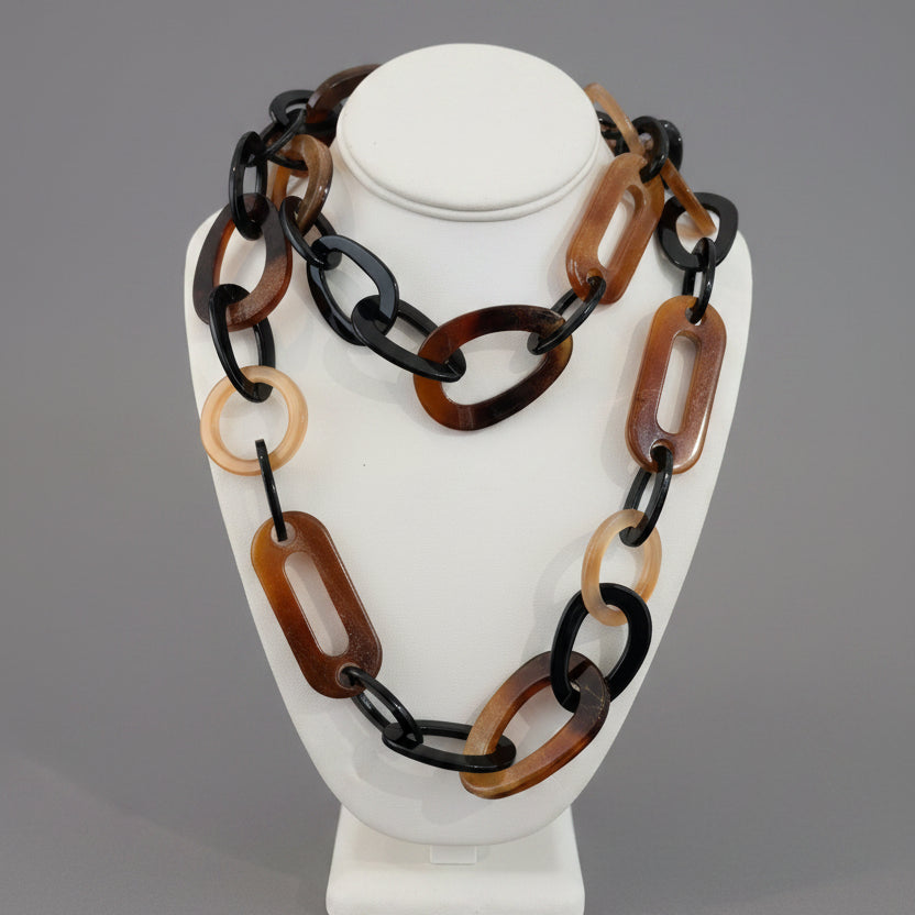AMBER & HORN NECKLACE