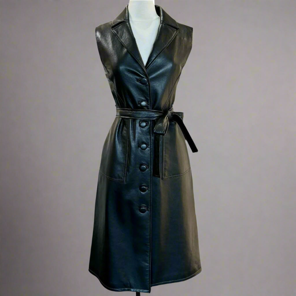 LOLA RECYCLED LEATHER DRESS