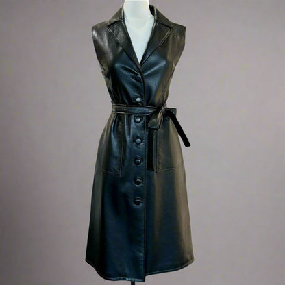 LOLA RECYCLED LEATHER DRESS