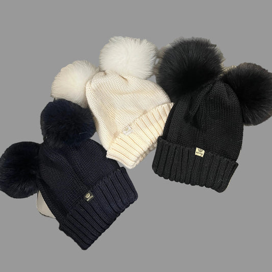 DBL FOX POMPOM HAT-ASST