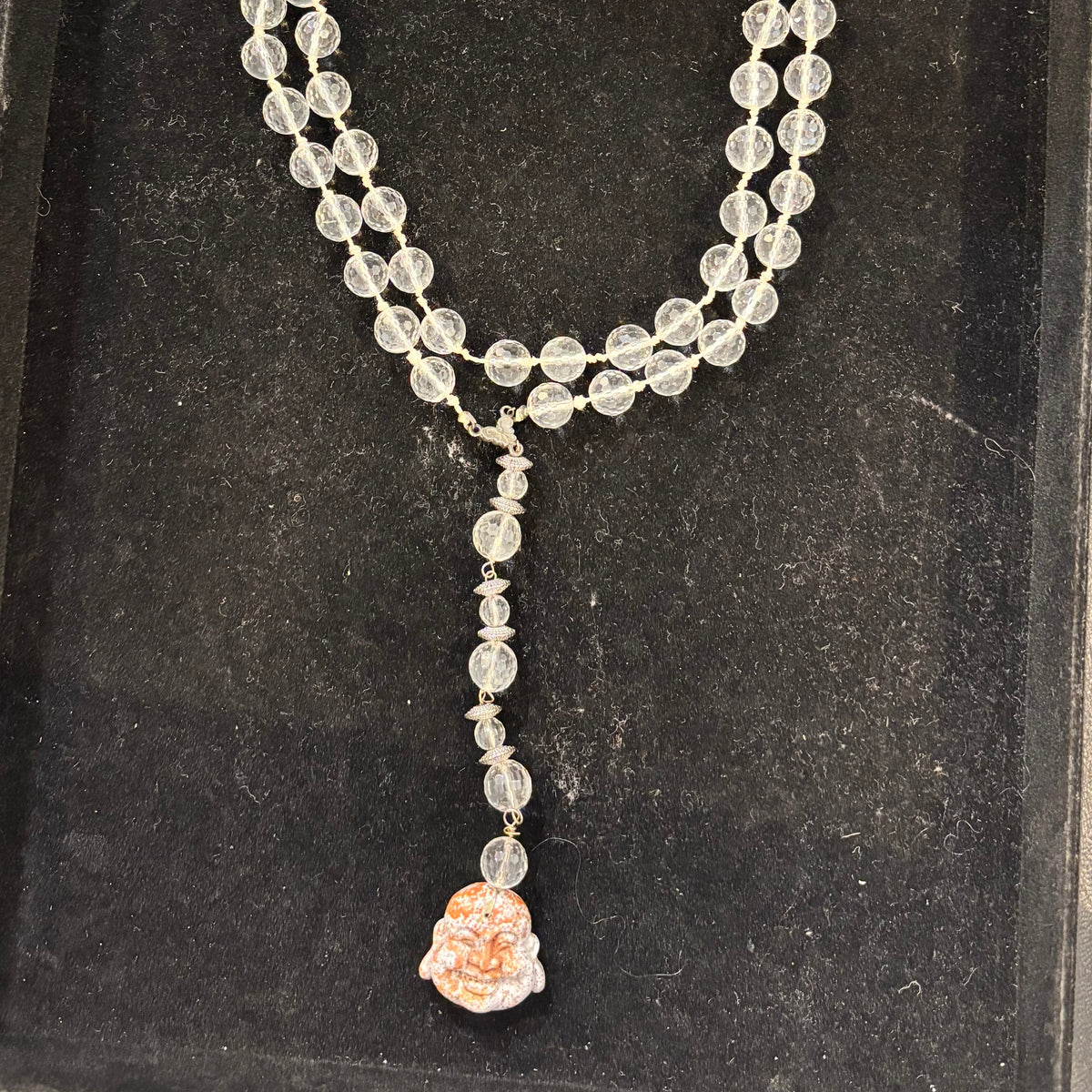 CRYSTAL BEADS SILVER OCEAN JASPER BUDDHA