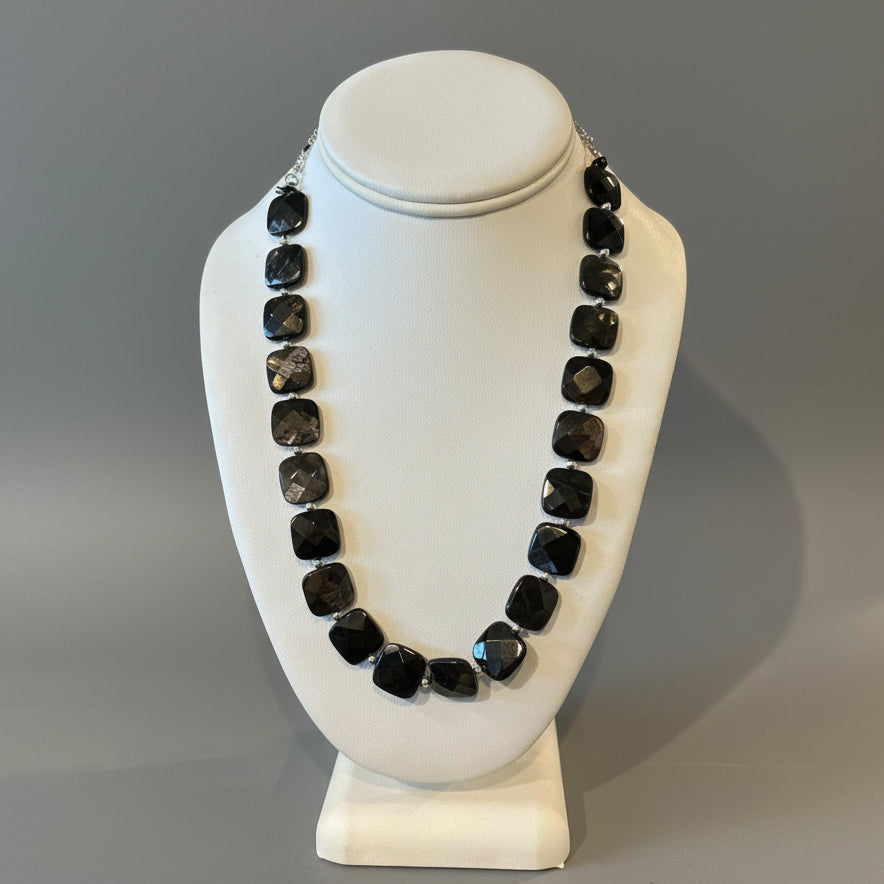 ONYX FACETED NECKLACE