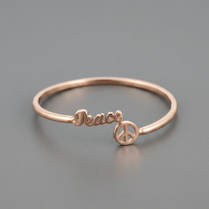 SS PEACE RING ADJUSTABLE