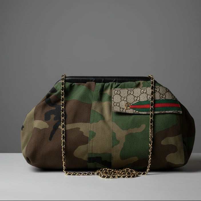 LUXE CAMO CLUTCH CROSSBODY BAG