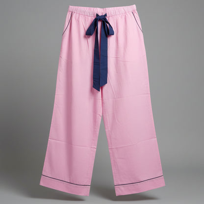 PINK PAJAMA WITH BLUE BUTTERFLY SET
