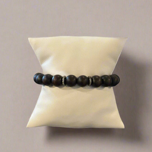 CZ WOOD "LUCK" BRACELET