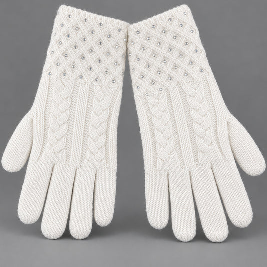 Cable Knit Sparkles Gloves