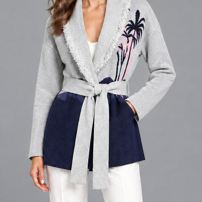 PALM PARADISE FRINGE CARDIGAN