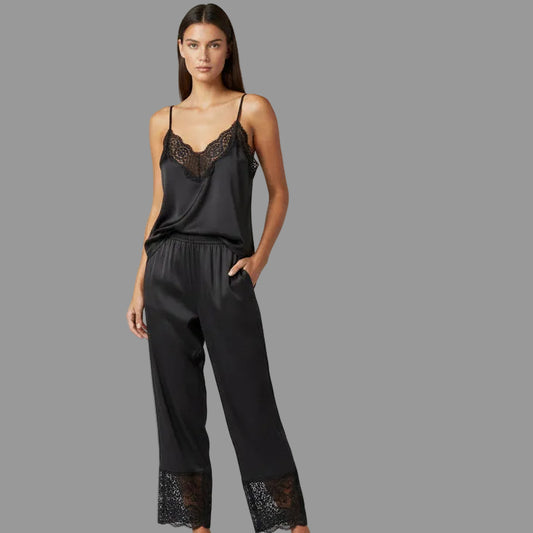 BLACK CAMI PANT SET