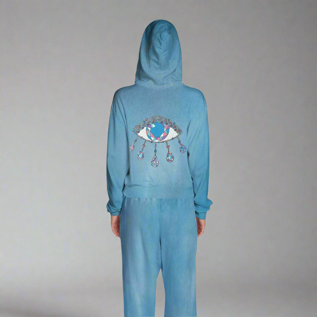LACHELLE- DIAMOND EVIL EYE ZIP HOODIE