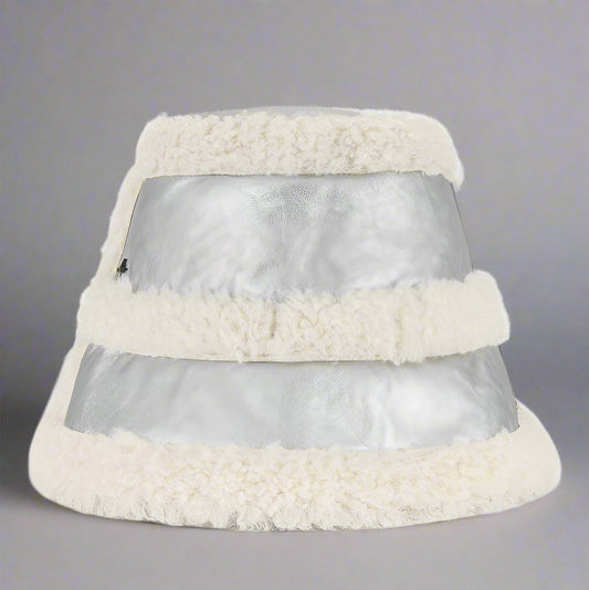 FAUX SHEARLING METALLIC BUCKET