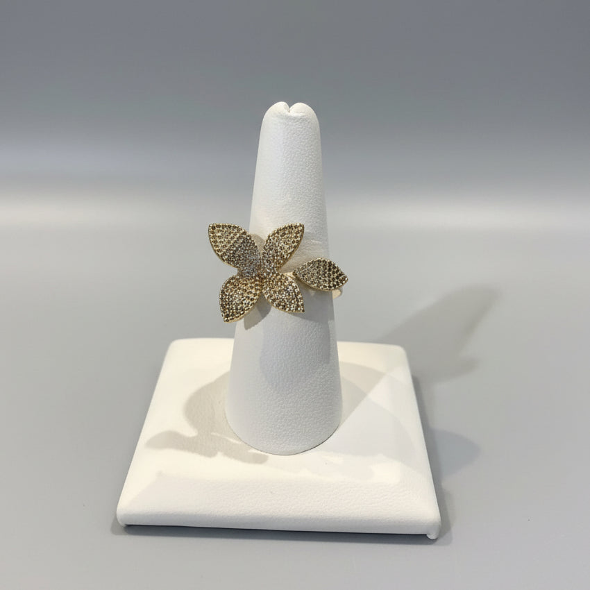MICRO PAVE FLOWER RING