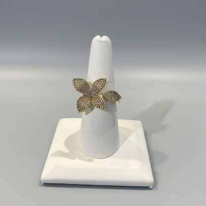 MICRO PAVE FLOWER RING