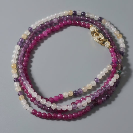 MORGANITE STONES NECKLACE