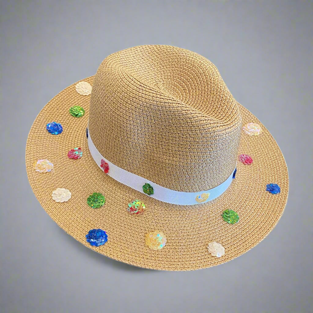 PANAMA HAT WITH SEQUIN DOTS