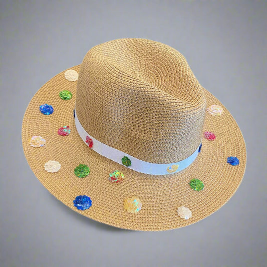 PANAMA HAT WITH SEQUIN DOTS