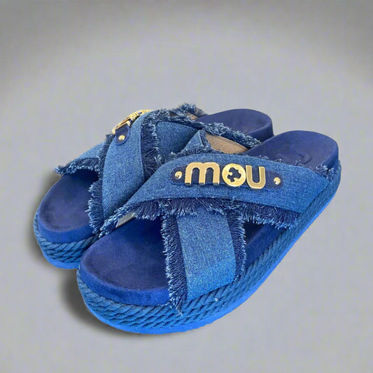 CRISS CROSS DENIM SANDAL