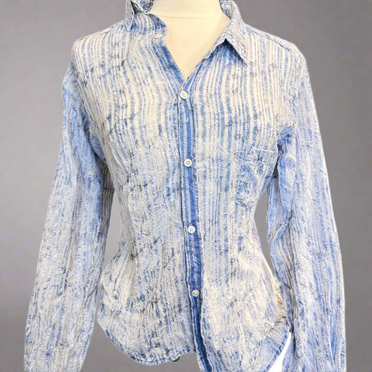 BLUE ALL OVER EMBROIDERY SHIRT