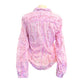 PINK STRIPED BLOUSE W EMBROIDERY