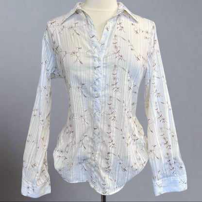 WHITE WITH BEIGE EMBROIDERY