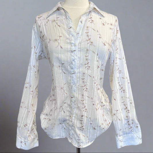 WHITE WITH BEIGE EMBROIDERY