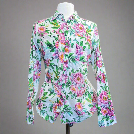 IVORY FLORAL PRINT BLOUSE