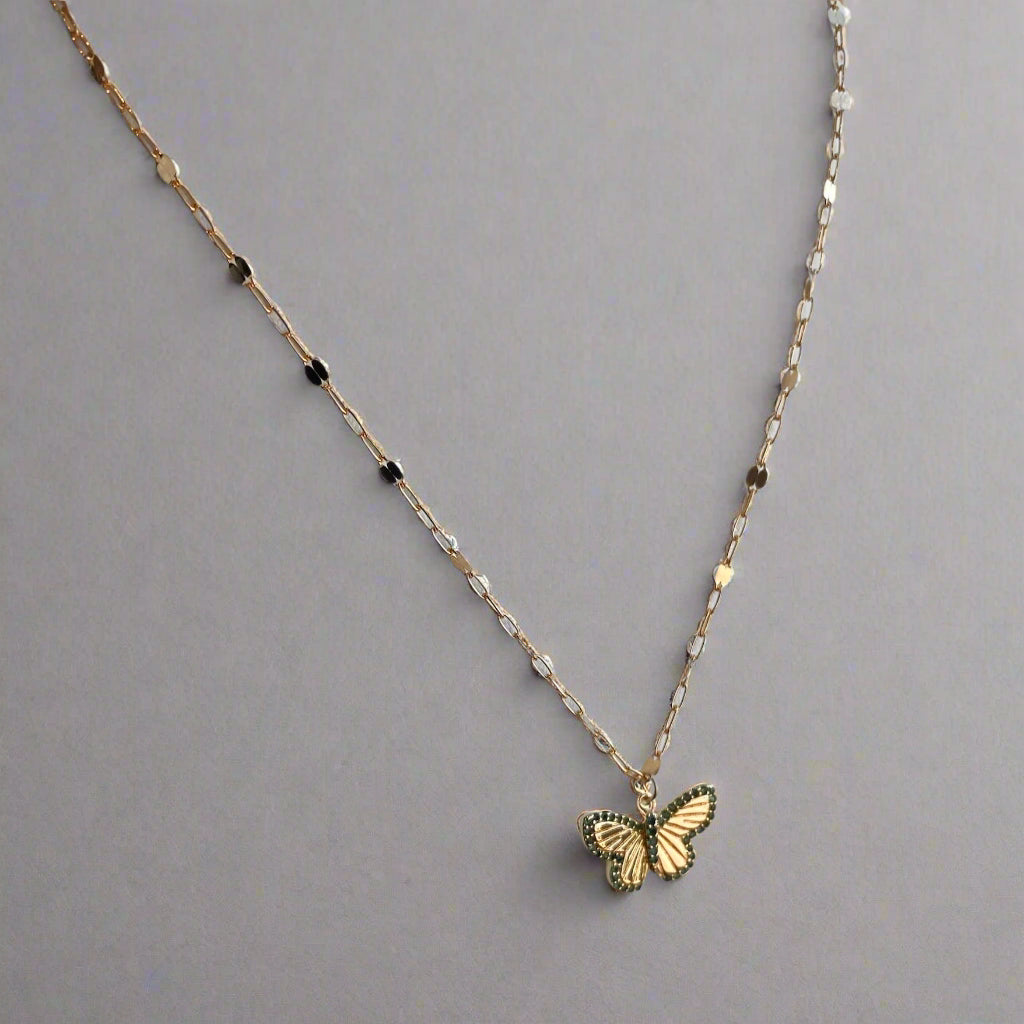 GOLD PLATED BUTTERFLY NECKLACE