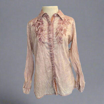 DUSTY EMBRIDERED BLOUSE W PATCH