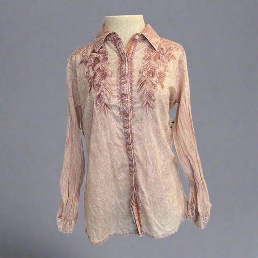 DUSTY EMBRIDERED BLOUSE W PATCH