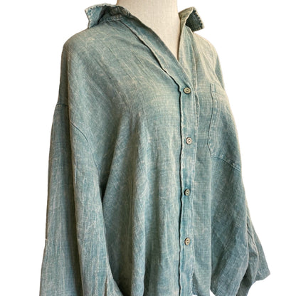 VINTAGE WASHED GREEN SHIRT W/ PATCH
