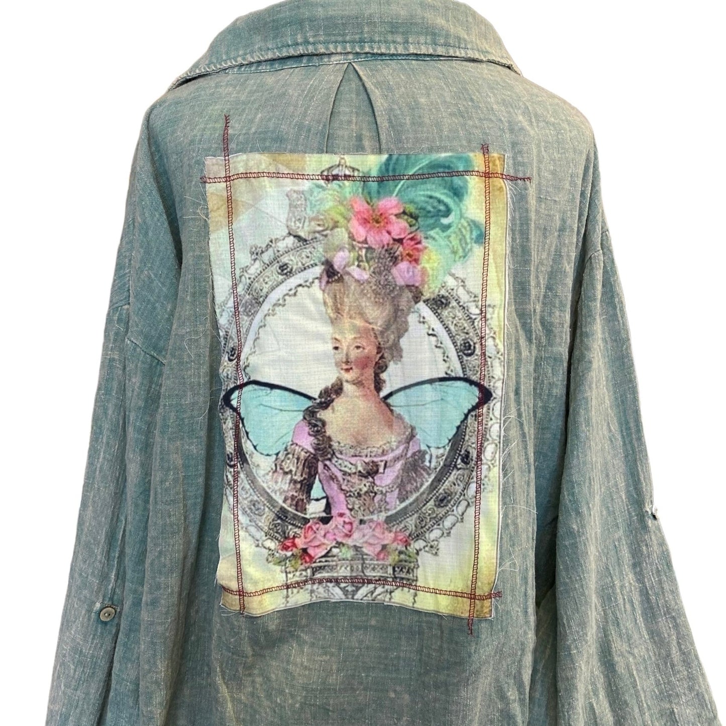 VINTAGE WASHED GREEN SHIRT W/ PATCH