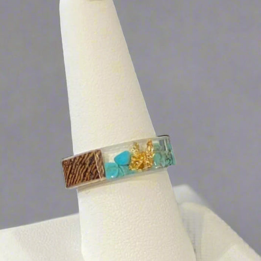 TORTOISE RING BLUE