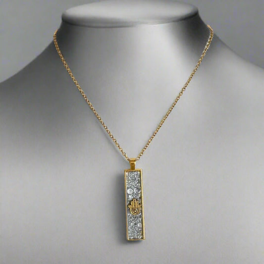 HAMSA RECTANGLE NECKLACE