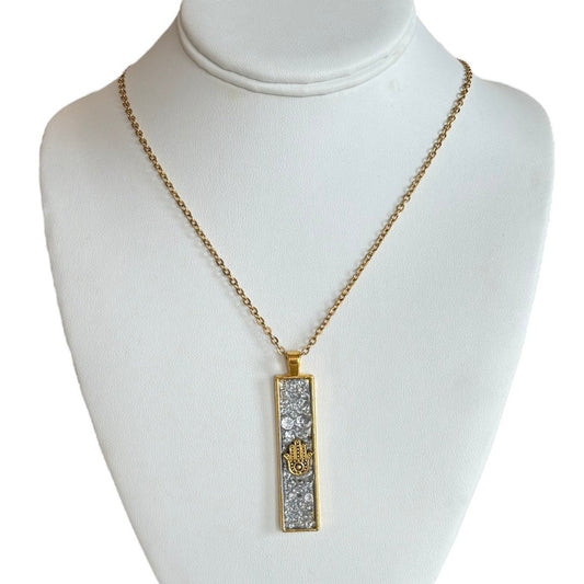 HAMSA RECTANGLE NECKLACE