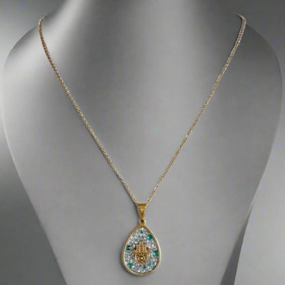 HAMSA TEARDROP NECKLACE