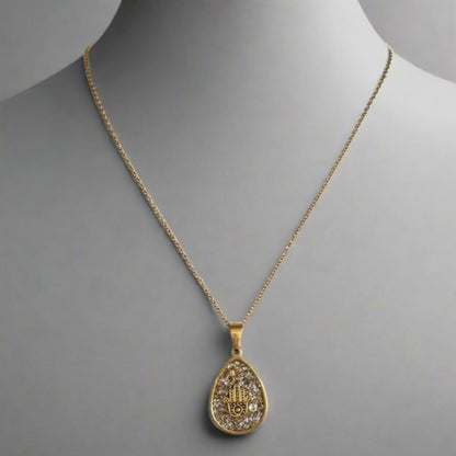 HAMSA TEARDROP NECKLACE