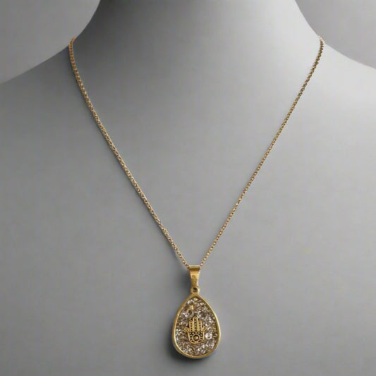 HAMSA TEARDROP NECKLACE