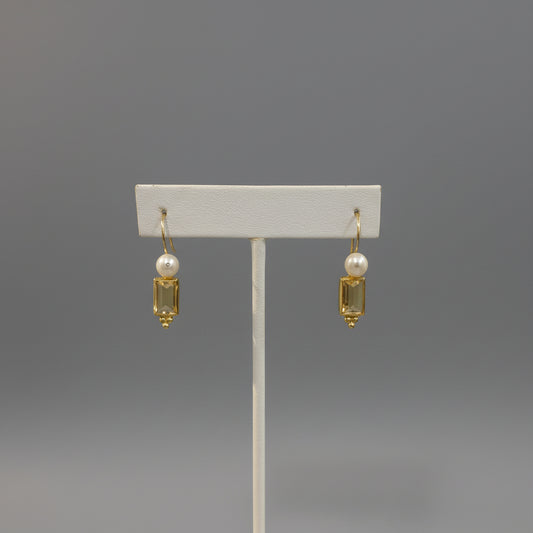 CITRINE PEARL EARRINGS